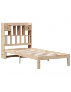 Giroletto con Libreria senza Materasso 75x190 cm in Legno Pino 2