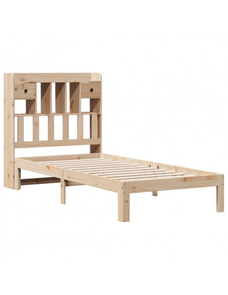 Giroletto con Libreria senza Materasso 75x190 cm in Legno Pino