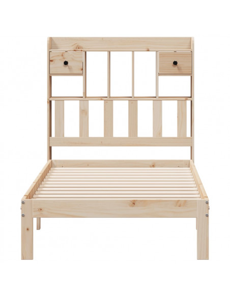 Giroletto con Libreria senza Materasso 75x190 cm in Legno Pino
