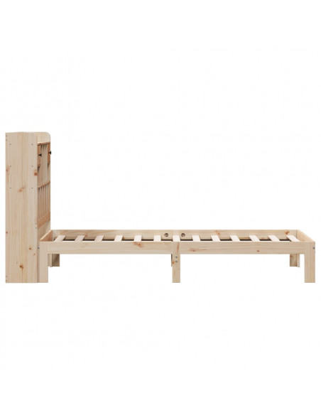Giroletto con Libreria senza Materasso 75x190 cm in Legno Pino