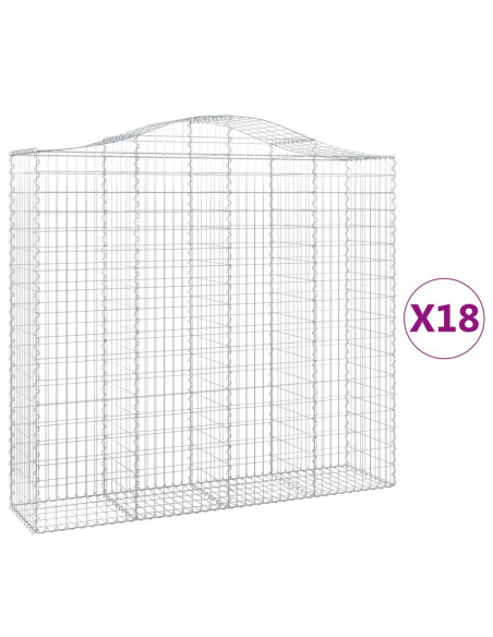 Cesti Gabbioni ad Arco 18 pz 200x50x180/200 cm Ferro Zincato