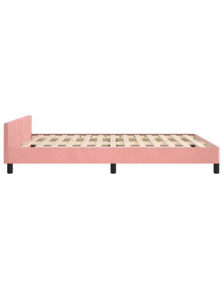 Giroletto con Testiera Rosa 140x190 cm in Velluto