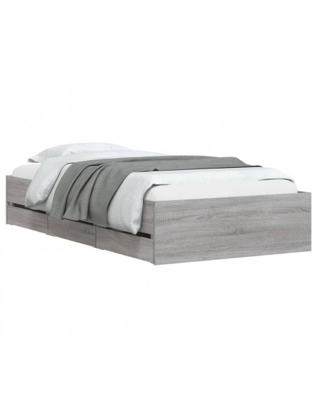 Giroletto Cassetti Grigio Sonoma 90x200 cm Legno Multistrato