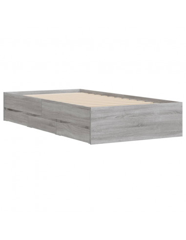 Giroletto Cassetti Grigio Sonoma 90x200 cm Legno Multistrato