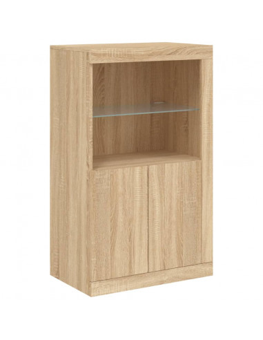 Credenza con Luci LED Rovere Sonoma 181,5x37x100 cm