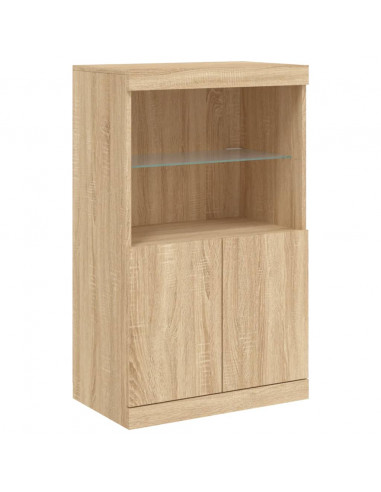 Credenza con Luci LED Rovere Sonoma 181,5x37x100 cm