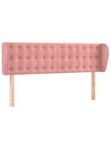 Testiera ad Orecchio Rosa 147x23x78/88 cm in Velluto