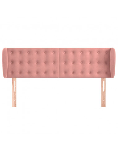Testiera ad Orecchio Rosa 147x23x78/88 cm in Velluto