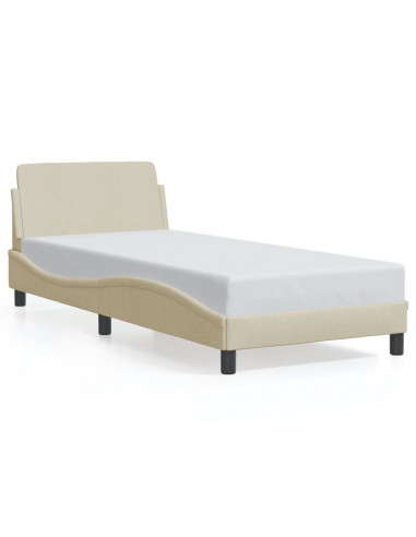 Giroletto con Testiera Crema 80x200 cm in Tessuto