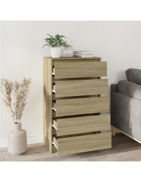 Cassettiera Rovere Sonoma 60x36x103 cm in Legno Multistrato
