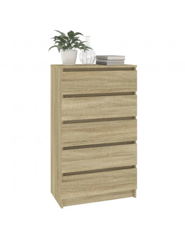 Cassettiera Rovere Sonoma 60x36x103 cm in Legno Multistrato