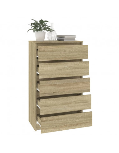 Cassettiera Rovere Sonoma 60x36x103 cm in Legno Multistrato