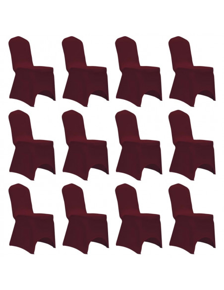 Coprisedia in Tessuto Elasticizzato Borgogna 12 pz