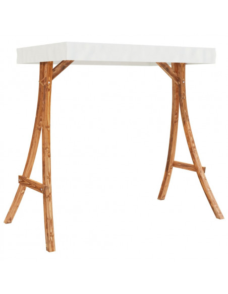 Altalena con Tetto Crema Legno Massello Ricurvo Finitura in Teak