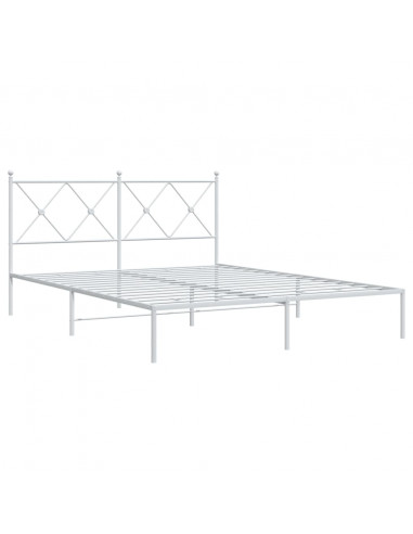 Giroletto con Testiera Metallo Bianco 160x200 cm