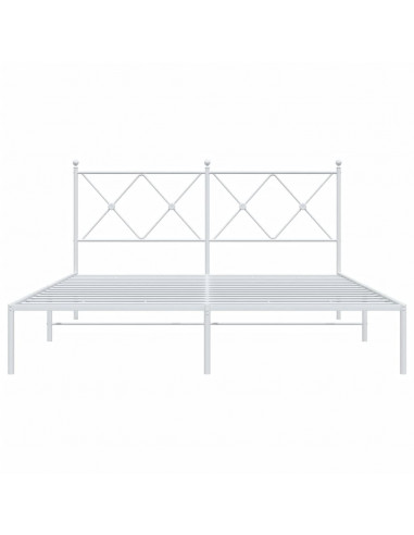 Giroletto con Testiera Metallo Bianco 160x200 cm