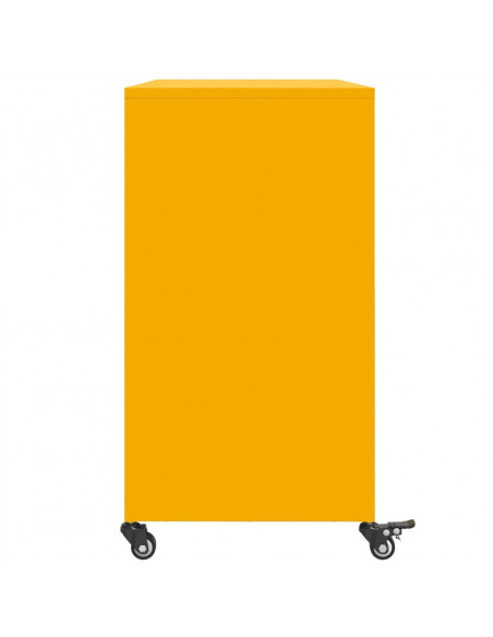 Credenza Giallo Senape 100,5x39x72 cm Acciaio Laminato a Freddo