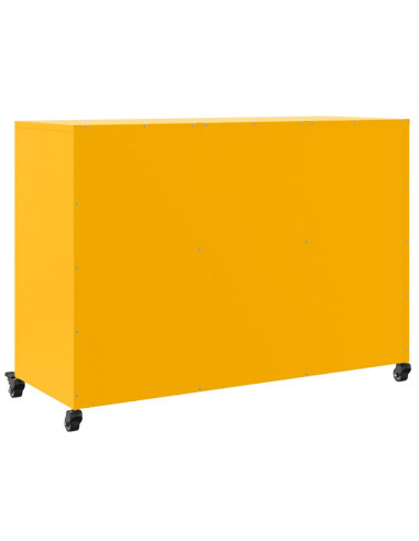 Credenza Giallo Senape 100,5x39x72 cm Acciaio Laminato a Freddo