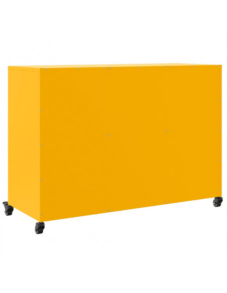 Credenza Giallo Senape 100,5x39x72 cm Acciaio Laminato a Freddo