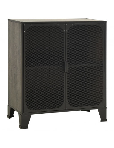 Armadietto Grigio 72x36x82 cm in Metallo e MDF