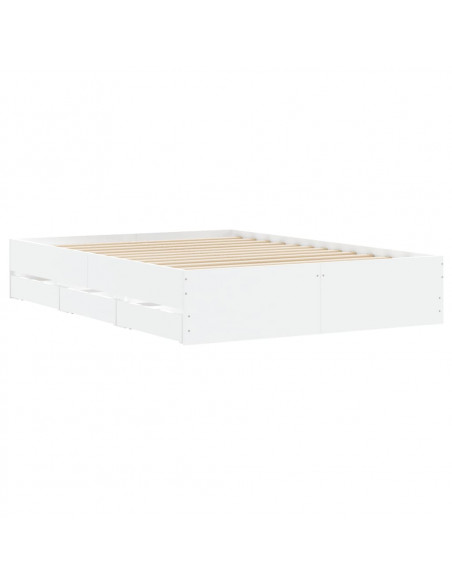 Giroletto con Cassetti Bianco 135x190 cm in Legno Multistrato