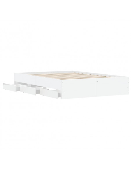Giroletto con Cassetti Bianco 135x190 cm in Legno Multistrato