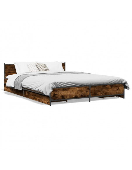 Giroletto con Cassetti Rovere Fumo 120x200 cm Legno Multistrato
