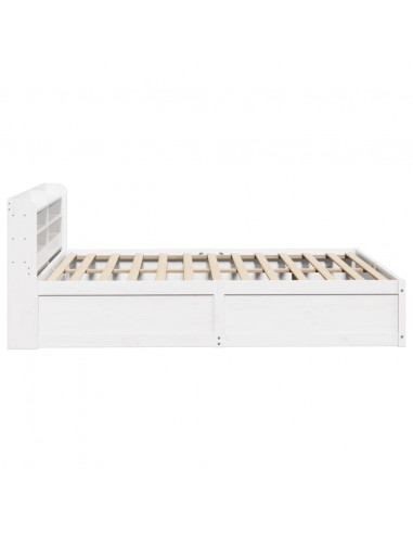 Giroletto con Testiera Bianco 135x190 cm Legno Massello di Pino