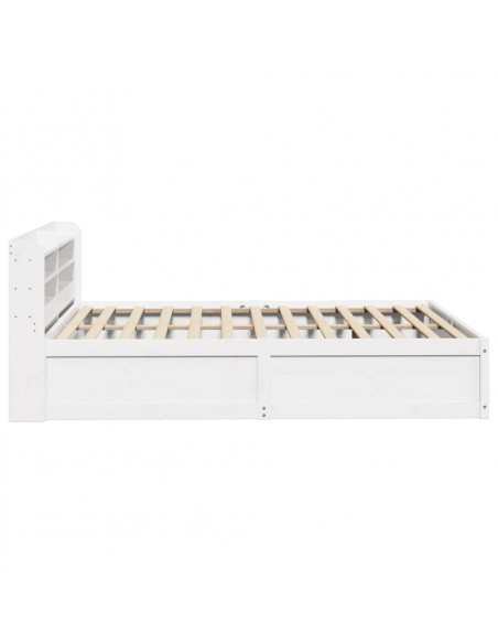 Giroletto con Testiera Bianco 135x190 cm Legno Massello di Pino