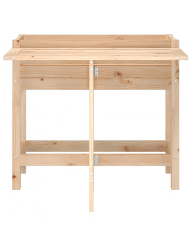 Fioriera da Giardino con Piano Pieghevole Legno Massello Pino