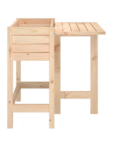 Fioriera da Giardino con Piano Pieghevole Legno Massello Pino