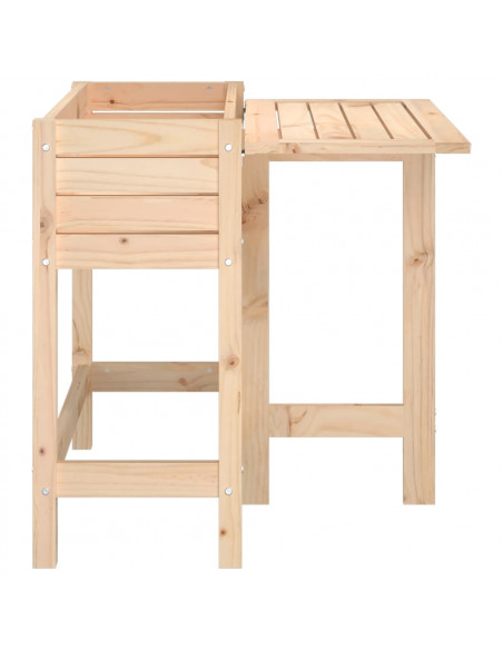 Fioriera da Giardino con Piano Pieghevole Legno Massello Pino
