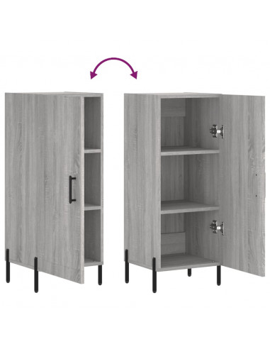 Credenza Grigio Sonoma 34,5x34x90 cm in Legno Multistrato