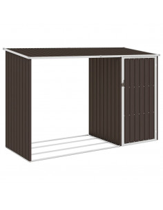 Capanno per Legna da Giardino 245x98x159 cm in Acciaio Zincato 2