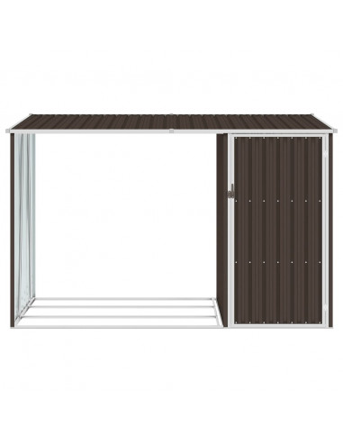 Capanno per Legna da Giardino 245x98x159 cm in Acciaio Zincato