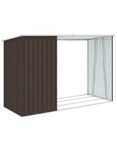 Capanno per Legna da Giardino 245x98x159 cm in Acciaio Zincato