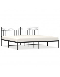 Giroletto con Testiera in Metallo Nero 193x203 cm 2