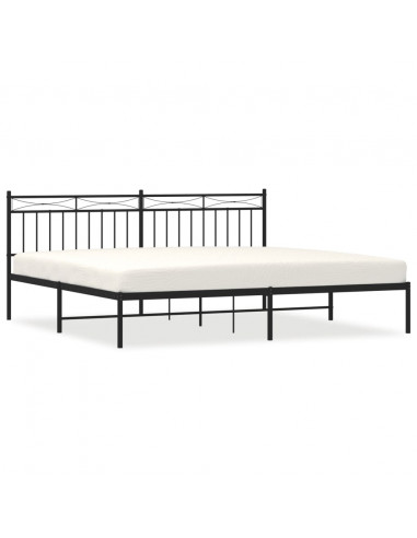 Giroletto con Testiera in Metallo Nero 193x203 cm