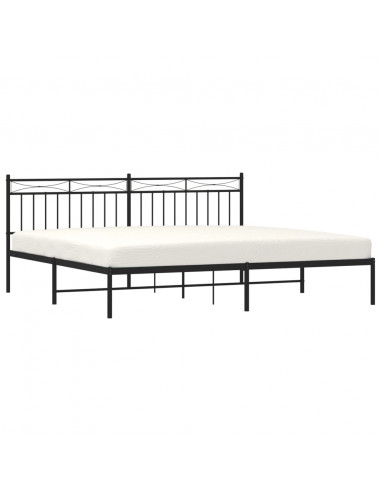 Giroletto con Testiera in Metallo Nero 193x203 cm