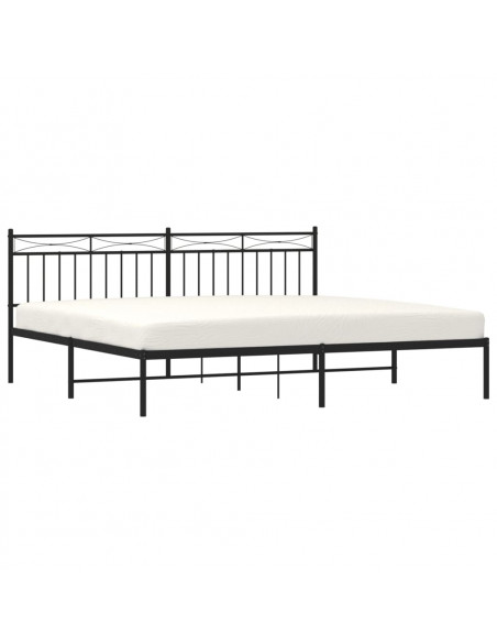 Giroletto con Testiera in Metallo Nero 193x203 cm
