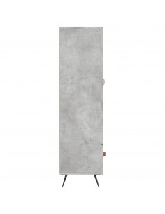 Credenza Grigio Cemento 69,5x31x115 cm in Legno Multistrato 2