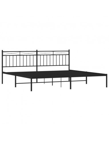 Giroletto con Testiera in Metallo Nero 193x203 cm