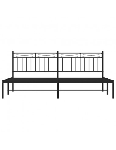 Giroletto con Testiera in Metallo Nero 193x203 cm