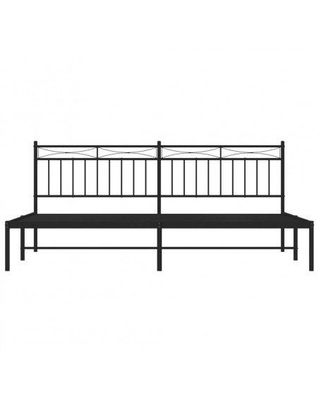 Giroletto con Testiera in Metallo Nero 193x203 cm