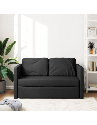 Divano Letto da Terra 2 in 1 Nero 112x174x55 cm Tessuto