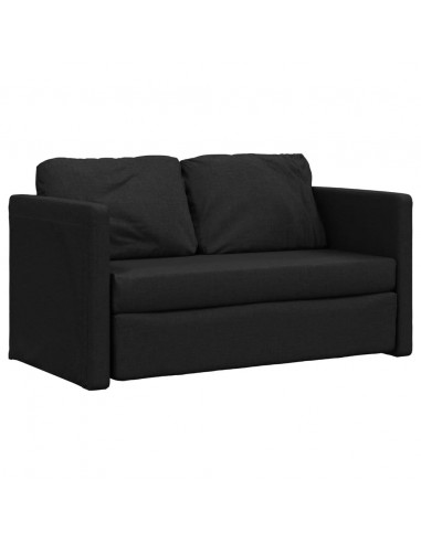 Divano Letto da Terra 2 in 1 Nero 112x174x55 cm Tessuto