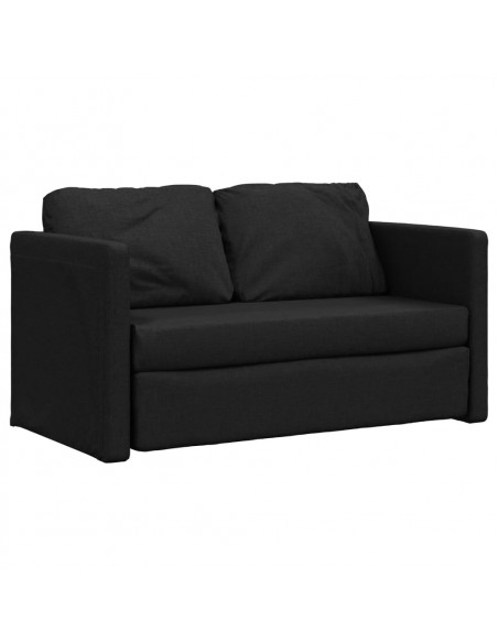 Divano Letto da Terra 2 in 1 Nero 112x174x55 cm Tessuto