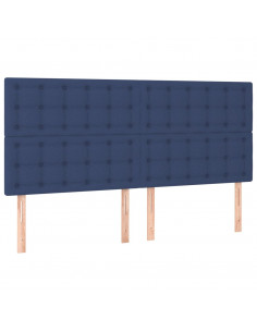 Giroletto a Molle con Materasso Blu 160x200 cm in Tessuto