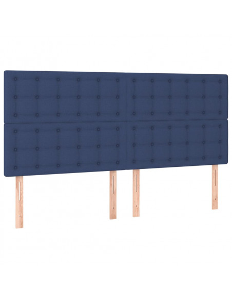 Giroletto a Molle con Materasso Blu 160x200 cm in Tessuto