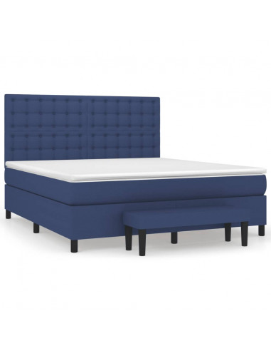 Giroletto a Molle con Materasso Blu 160x200 cm in Tessuto